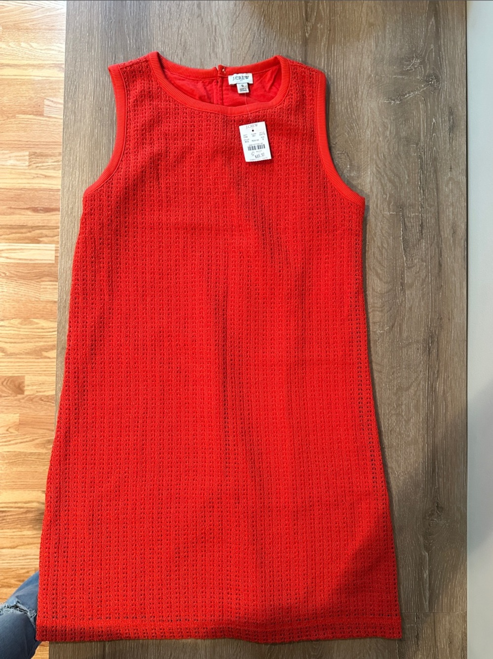 NWT J. Crew Factory Red Sleeveless Crochet  Mini Dress